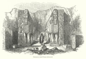 Eingang zum kleinen Tempel (Nimrud) (Gravur) von English School