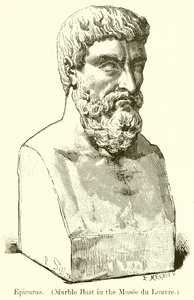Epikur. (Marmorbüste im Musée du Louvre) (Gravur)