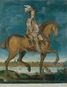 Reiterporträt von Oliver Cromwell von English School