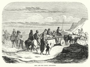 Esau und seine Familie ziehen fort (Gravur) von English School
