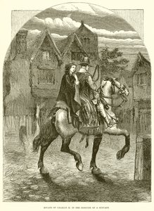 Flucht von Charles II. in der Verkleidung eines Dieners von English School
