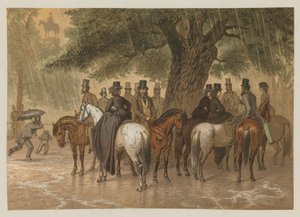 Dem Regen entkommen im Hyde Park, London von English School