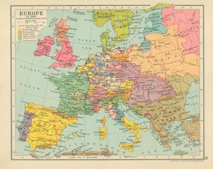 Europa im Jahr 1519 (Farblithografie) von English School