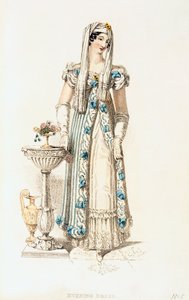 Abendkleid, Modeplatte aus Ackermanns Repository of Arts von English School