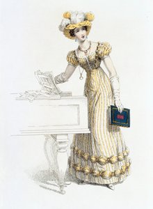 Abendkleid, Modeplatte aus Ackermanns Repository of Arts von English School