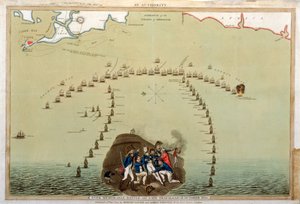 Unvergessliche Schlacht vor Kap Trafalgar, 21. Oktober 1805, veröffentlicht von Laurie & Whittle, 12. Dezember 1805 von English School