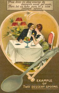 Beispiel von zwei Dessertlöffeln von English School