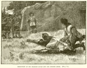 Hinrichtung von Sir Charles Lucas und Sir George Lisle von English School