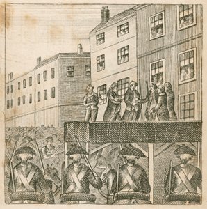 Hinrichtung der rebellischen Lords auf Tower Hill, London