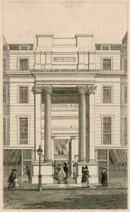 Exeter Hall, Strand, London; aus Gentlemans Magazine; Proof von English School