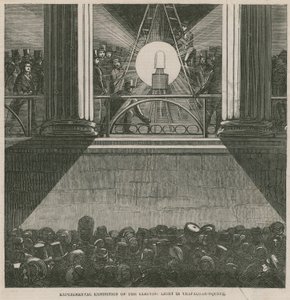 Experimentelle Ausstellung des elektrischen Lichts auf dem Trafalgar Square, London