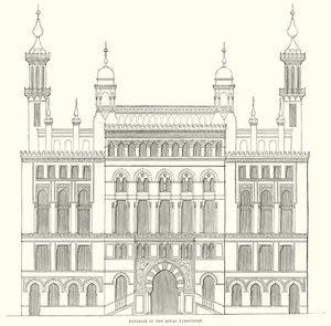 Außenansicht des Royal Panopticon (Gravur) von English School