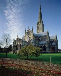 Außenansicht der Kathedrale von Salisbury, 1220-58