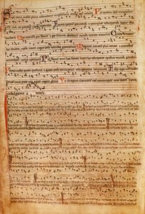 Mittelalterliche Musiknotation von English School