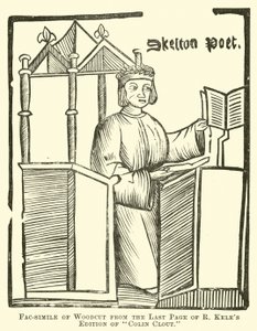 Faksimile eines Holzschnitts von der letzten Seite der R. Kele-Ausgabe von Colin Clout von English School