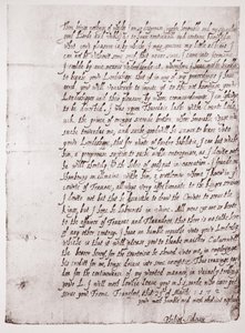 Faksimile von Philip Sidneys Handschrift im Alter von 18 Jahren, 23. März 1572