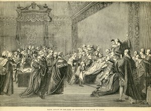 Tödlicher Anfall des Earl of Chatham im House of Lords, 1778 von English School