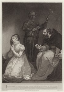 Feckenham besucht Lady Jane Gray im Auftrag der Königin im Turm von English School