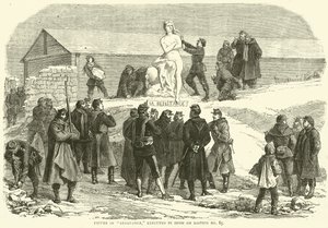 Figur des Widerstands, im Schnee auf Bastion Nr. 85 ausgeführt, Dezember 1870 von English School