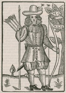 Finsbury-Bogenschützen-Ticket für das Schießen von 1676 von English School