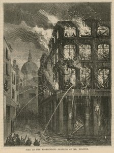 Brand in der Buchbinderei von Mr. Egleton von English School