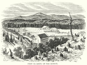 Erste Rodung am Hudson (Gravur) von English School