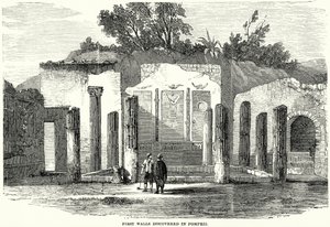 Erste entdeckte Mauern in Pompeji