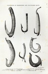 Angelhaken prähistorischer und unzivilisierter Völker, aus 