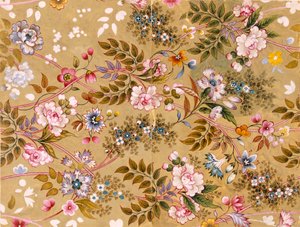 Blumiges Textildesign, möglicherweise von William Kilburn (1745-1818)