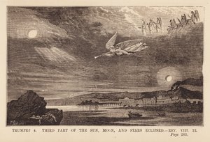 Vierter Engel bläst seine Trompete und verdunkelt Sonne, Mond und Sterne (Gravur) von English School