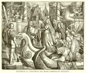 Friedrich II. begrüßt seine Braut Isabella von England von English School