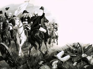Friedrich der Große, König von Preußen, mit seinen Truppen in der Schlacht von English School