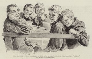 Kostenlose Abendessen für arme Kinder in der King Edward