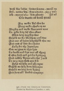 Aus dem Speculum Christiani, gedruckt von Machlinia in London, ca. 1485 (Lithografie) von English School