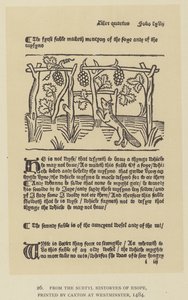 Aus den Subtyl Historyes von Esope, gedruckt von Caxton in Westminster von English School