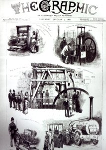 Titelseite von The Graphic mit wichtigen Erfindungen, 3. Januar 1880