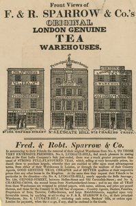 Frontansichten der Lagerhäuser von Fred & Robert Sparrow & Co von English School