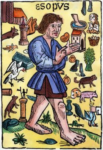 Frontispiz der "Fabeln" von Äsop, gedruckt in England von William Caxton (1422? - 1491)