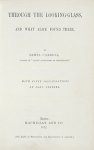 Frontispiz zu Alice hinter den Spiegeln von Lewis Carroll (1833-98), veröffentlicht von Macmillan, 1872 von English School