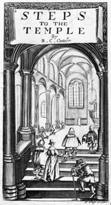Frontispiz zu Steps to the Temple von Richard Crashaw, graviert von J. Cross, 1648