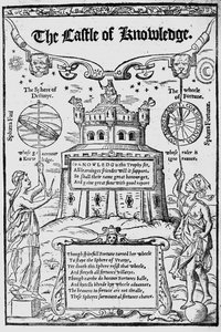 Frontispiz zu The Castle of Knowledge von Robert Recorde, 1556 von English School