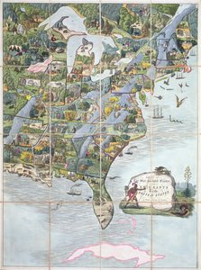 Spiel des Sternenbanners oder Auswanderer in die Vereinigten Staaten, Brettspiel ca. 1860