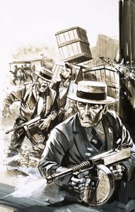 Gangster kämpfen mit dem FBI (oder G-Men) von English School