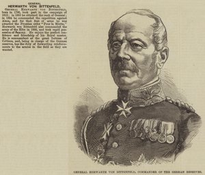 General Herwarth von Bittenfeld, Kommandeur der deutschen Reserven (Stich)
