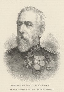 General Sir Daniel Lysons, GCB, der neue Konstabler des Tower of London von English School