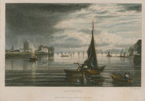 Allgemeine Ansicht der Boote auf der Themse bei Battersea von English School