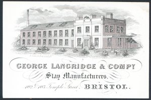 George Langridge & Company, Korsett-Hersteller, Visitenkarte von English School