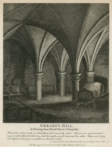 Gerards Hall in Basing Lane, Bread Street, Cheapside von English School