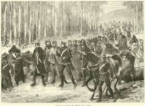 Deutsche Kavallerie auf dem Weg nach Paris, Oktober 1870 von English School