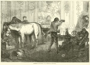 Deutsche Soldaten in einem französischen Schloss, September 1870 von English School
